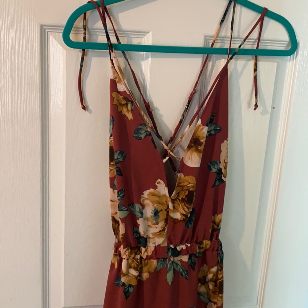 Nanamacs red floral dress maxi